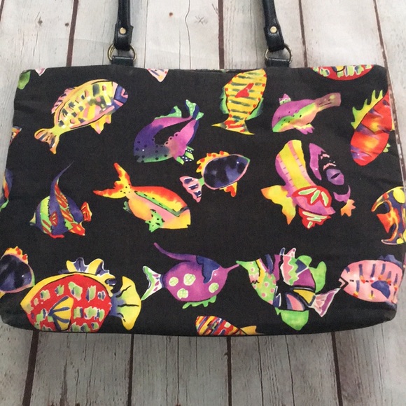 Vintage Tropical Neon Fish Tote - Picture 4 of 10